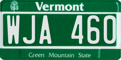VT license plate WJA460