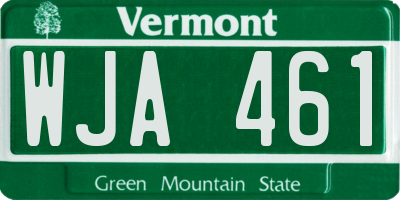 VT license plate WJA461
