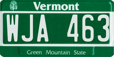 VT license plate WJA463