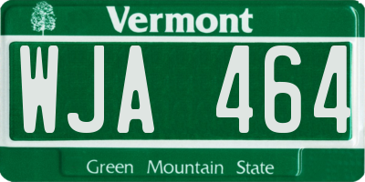 VT license plate WJA464
