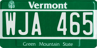 VT license plate WJA465