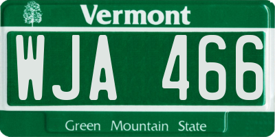 VT license plate WJA466