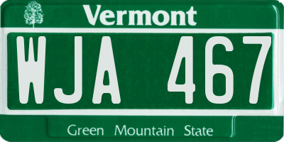 VT license plate WJA467