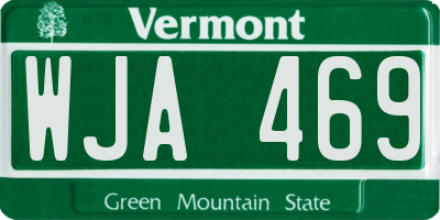 VT license plate WJA469