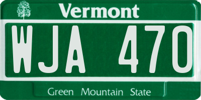 VT license plate WJA470