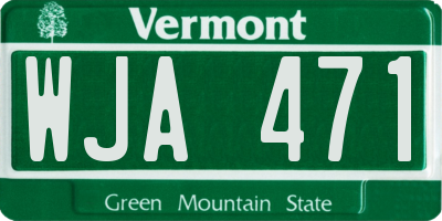 VT license plate WJA471