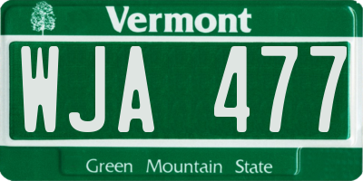 VT license plate WJA477