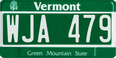 VT license plate WJA479