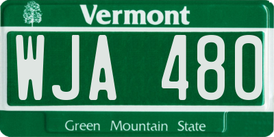 VT license plate WJA480