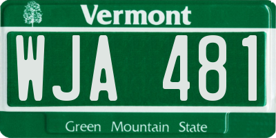 VT license plate WJA481