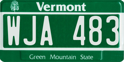 VT license plate WJA483