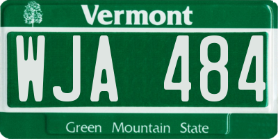 VT license plate WJA484