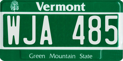 VT license plate WJA485