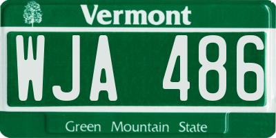 VT license plate WJA486