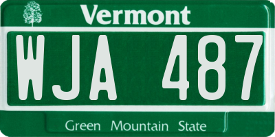 VT license plate WJA487