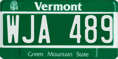 VT license plate WJA489