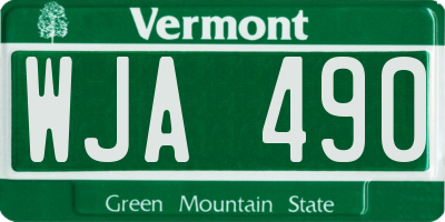 VT license plate WJA490