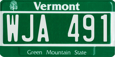 VT license plate WJA491