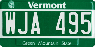 VT license plate WJA495