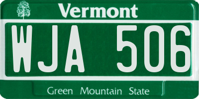 VT license plate WJA506