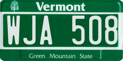 VT license plate WJA508