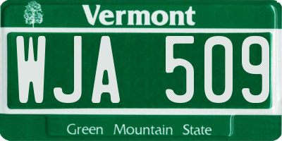 VT license plate WJA509