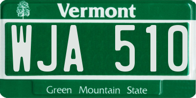 VT license plate WJA510