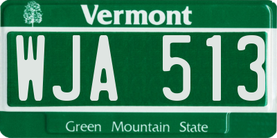 VT license plate WJA513