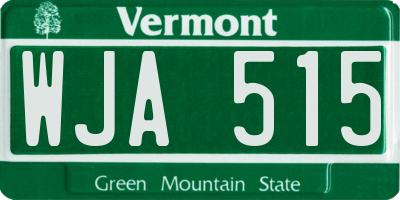 VT license plate WJA515