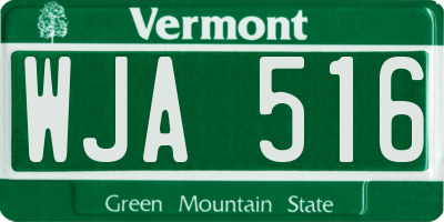 VT license plate WJA516