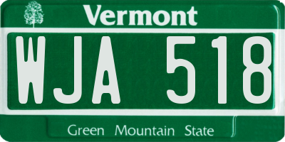 VT license plate WJA518