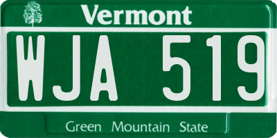 VT license plate WJA519