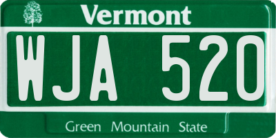 VT license plate WJA520