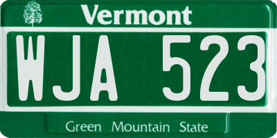 VT license plate WJA523