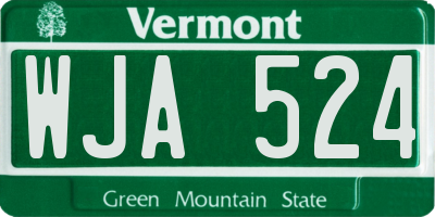 VT license plate WJA524