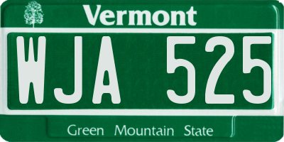 VT license plate WJA525