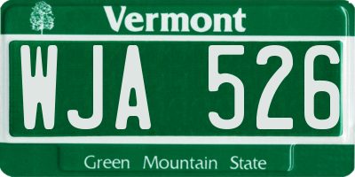 VT license plate WJA526