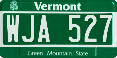 VT license plate WJA527
