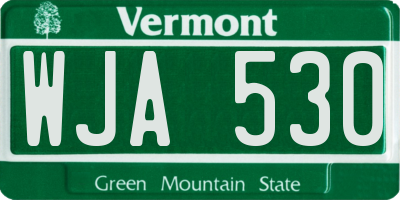VT license plate WJA530