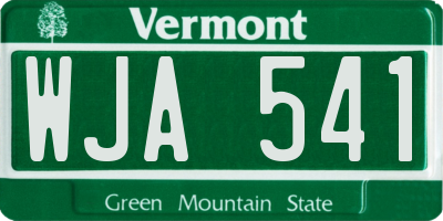 VT license plate WJA541