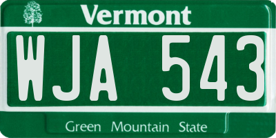 VT license plate WJA543
