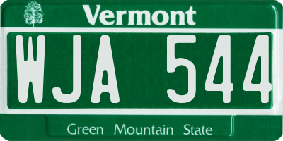 VT license plate WJA544