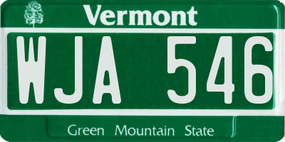 VT license plate WJA546