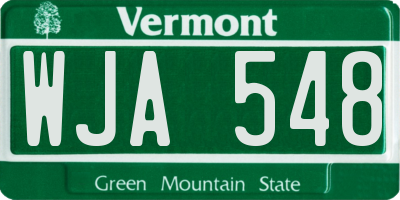 VT license plate WJA548