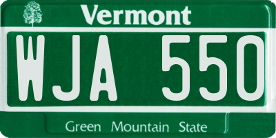 VT license plate WJA550