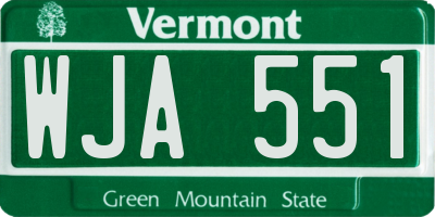 VT license plate WJA551