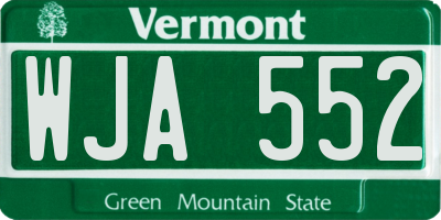 VT license plate WJA552