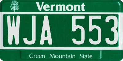 VT license plate WJA553