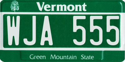 VT license plate WJA555