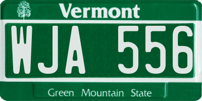 VT license plate WJA556